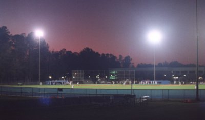 View of the light pollution from the fields. 