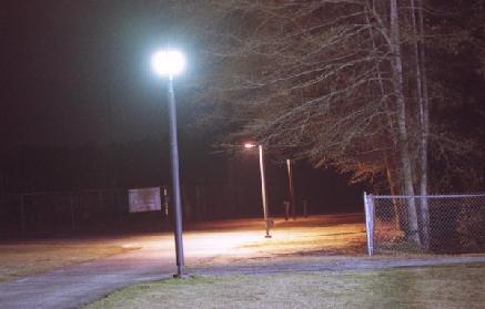 Mixed lamps along the walkway to observatory.