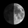 A first quarter moon image.
