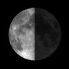 A third quarter moon image.